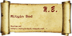 Mityin Bod névjegykártya